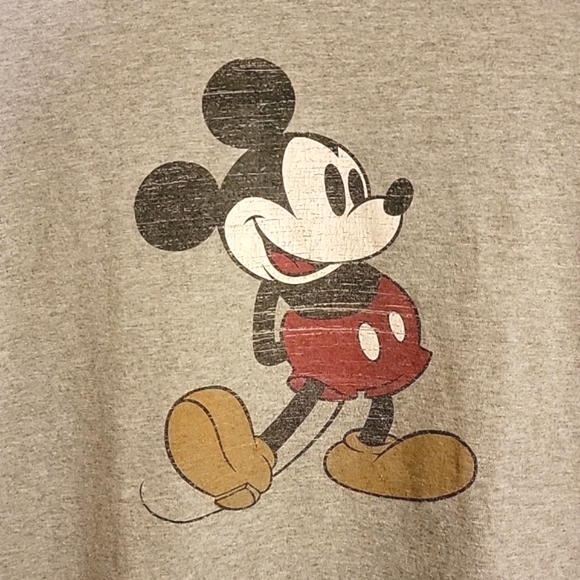 Disney Authentic Retro Faded Mickey Mouse Ringer Tee Shirt Original Disney Store - Picture 2 of 7